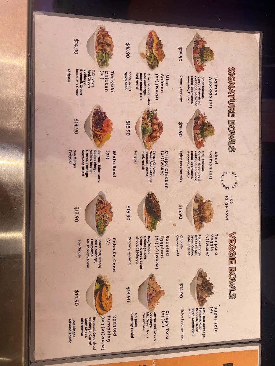 Menu, Wafu Salad & Bowl