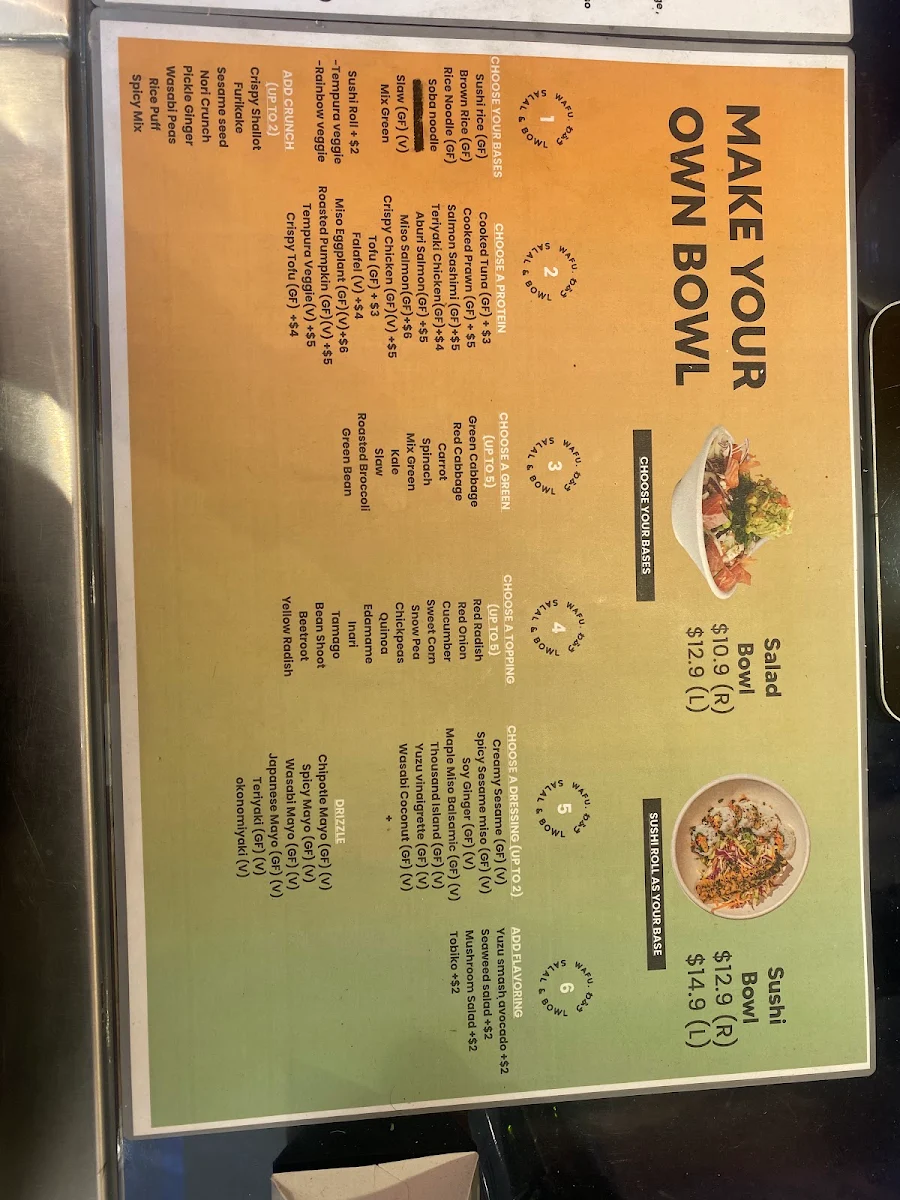 Menu, Wafu Salad & Bowl