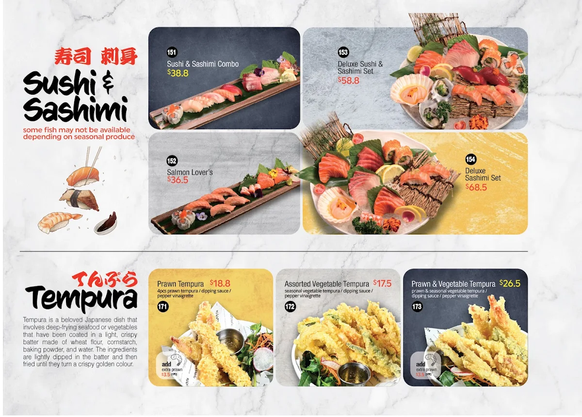 Menu, Mikazuki Haymarket