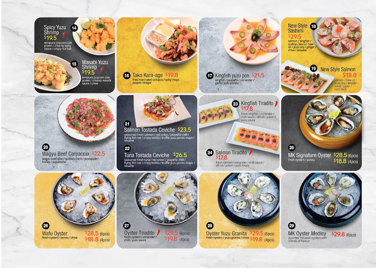 Menu, Mikazuki Haymarket
