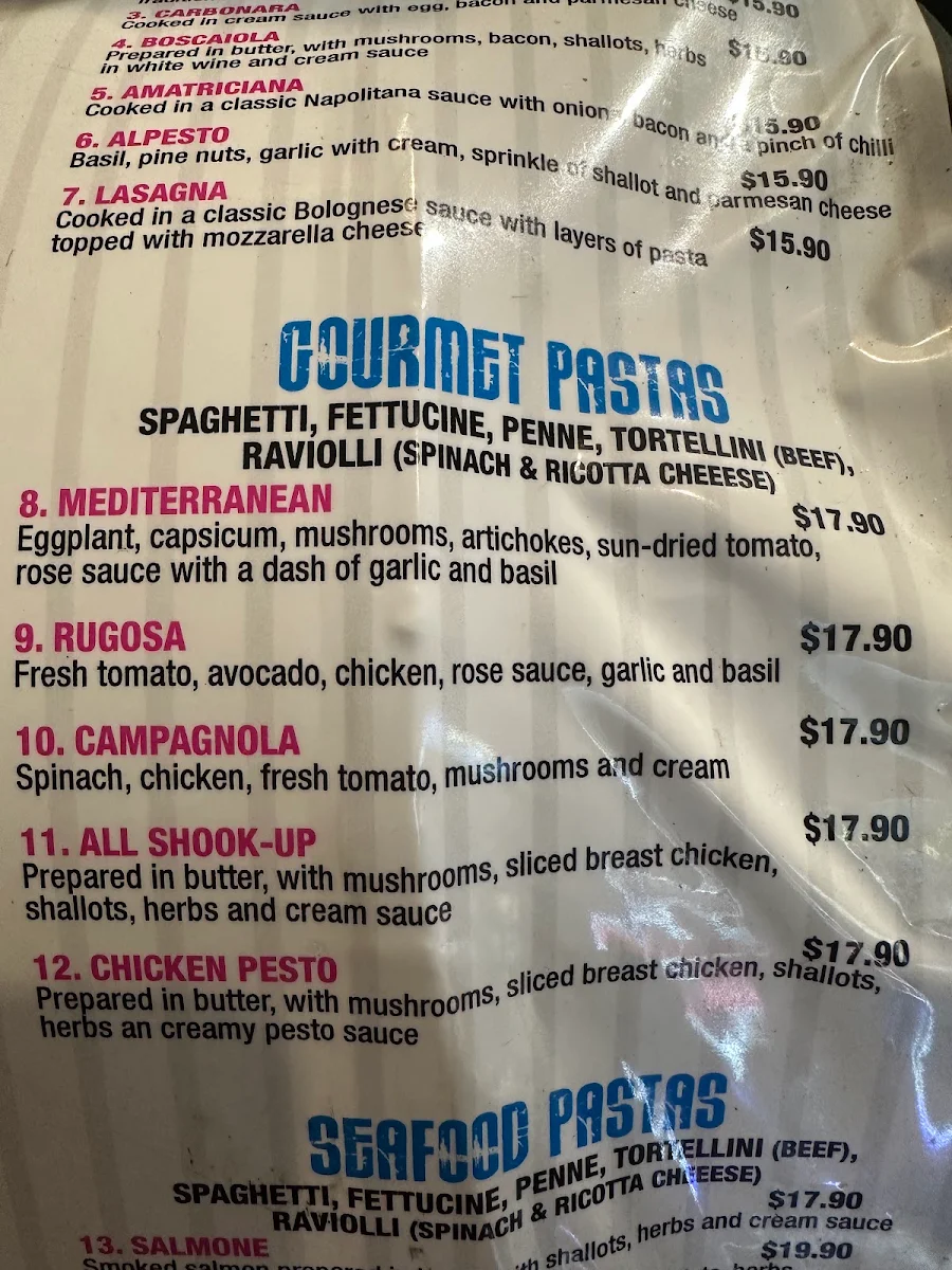 Menu, Jailhouse Rock Pizza