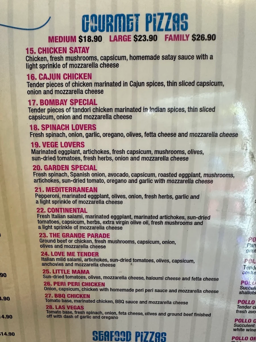 Menu, Jailhouse Rock Pizza