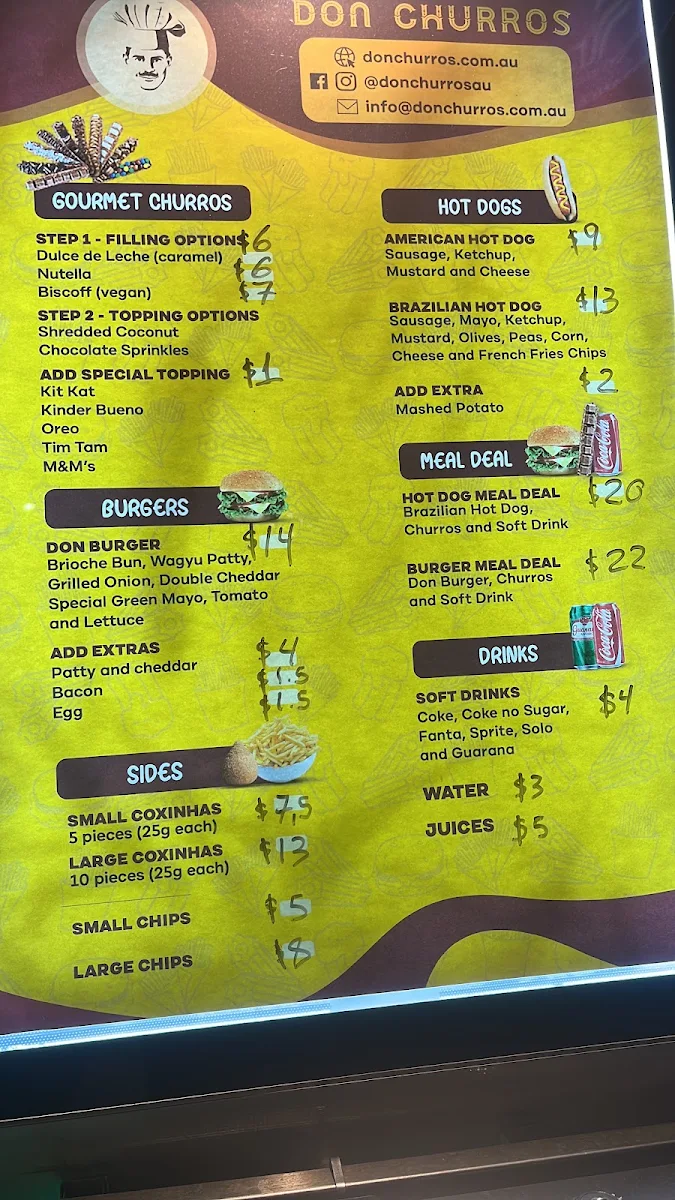 Menu, Don Churros