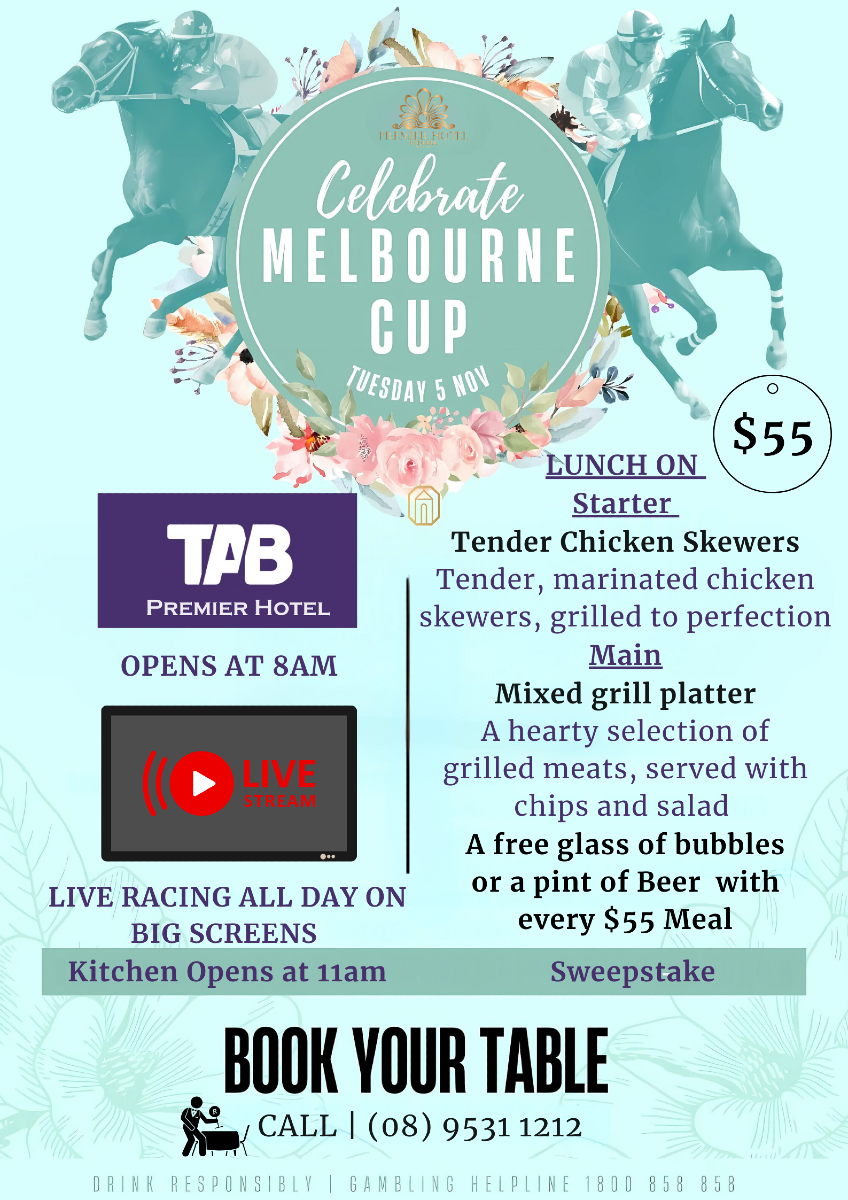 Menu, Premier Hotel Pinjarra