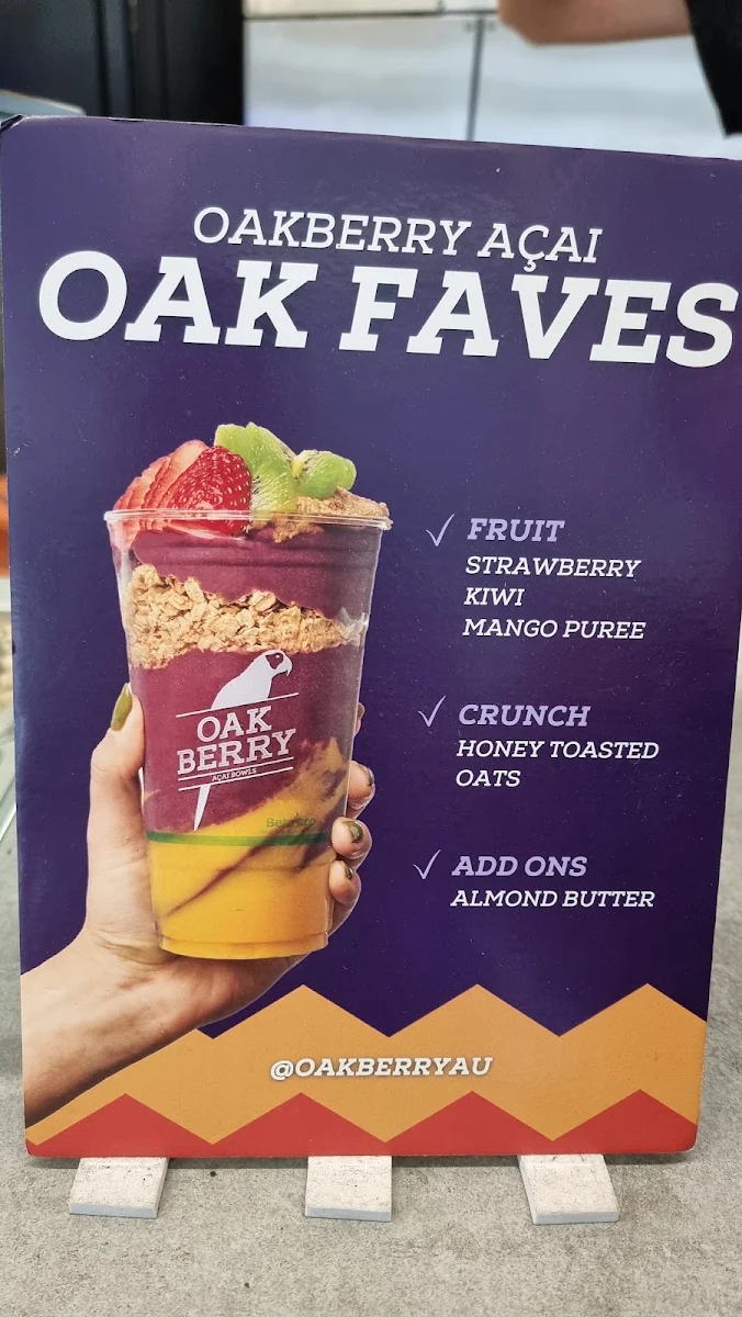 Menu, Oakberry Acai Cairns