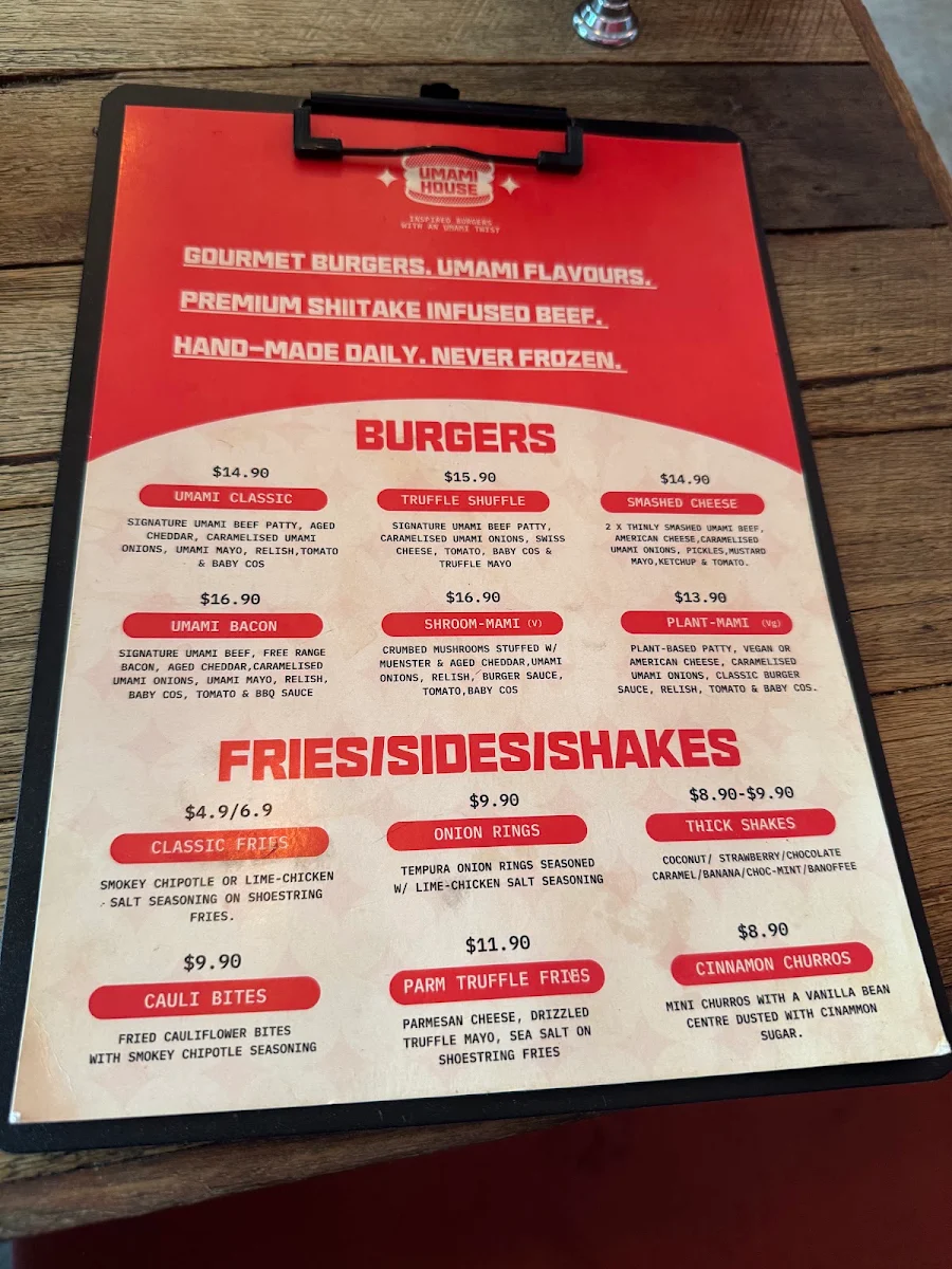 Menu, Umami House