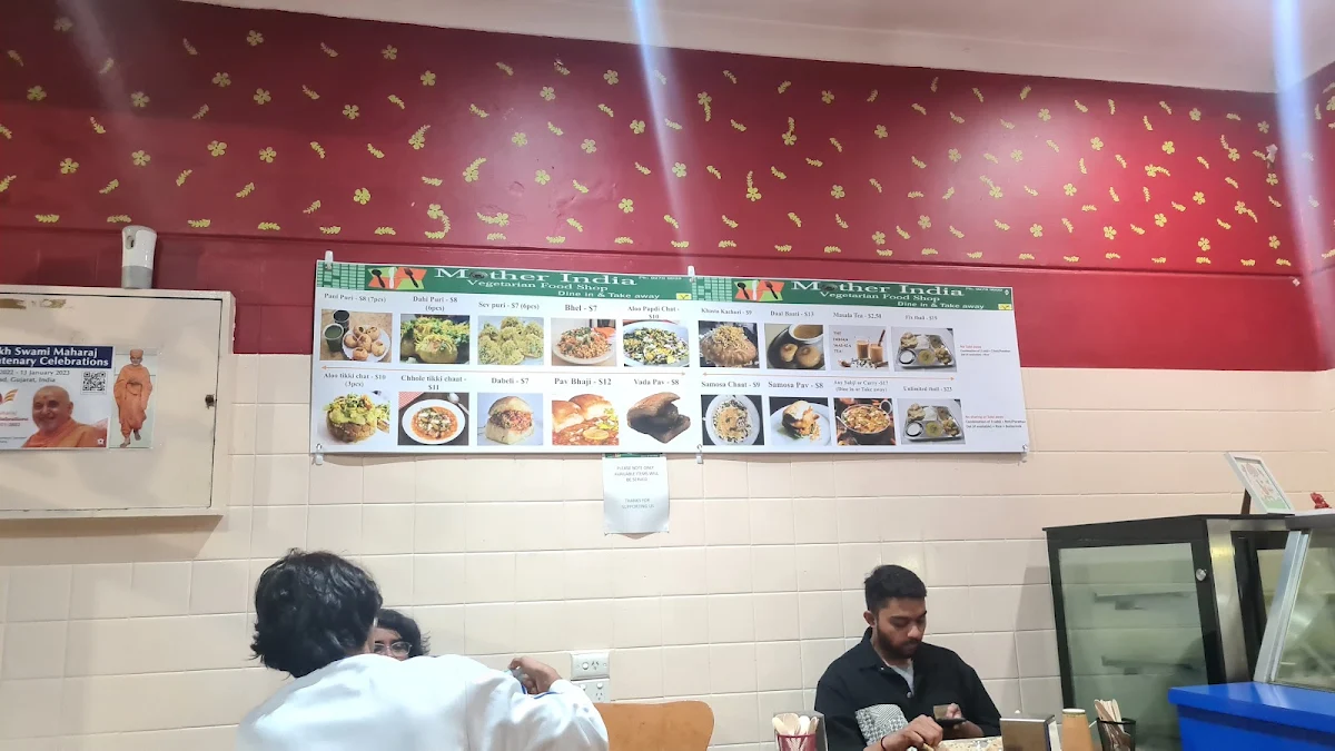 Menu, Mother India Vegetarian
