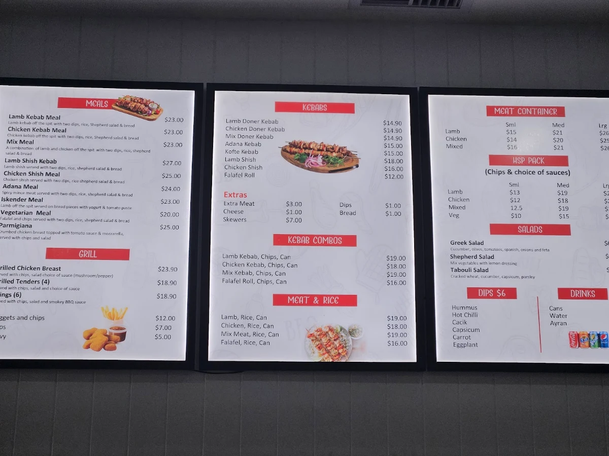 Menu, Kalkallo Kebab and Grill