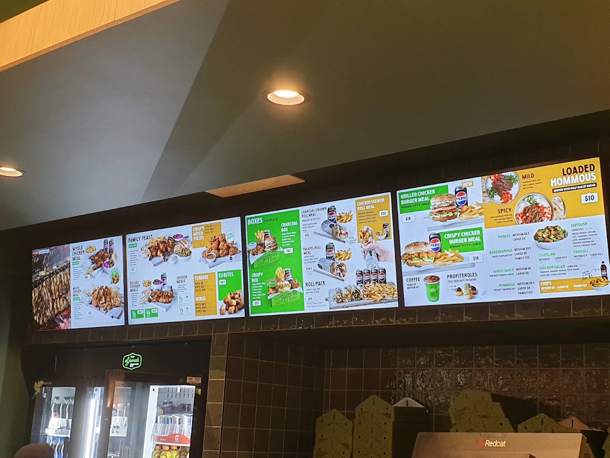 Menu, El Jannah Chicken Melbourne CBD