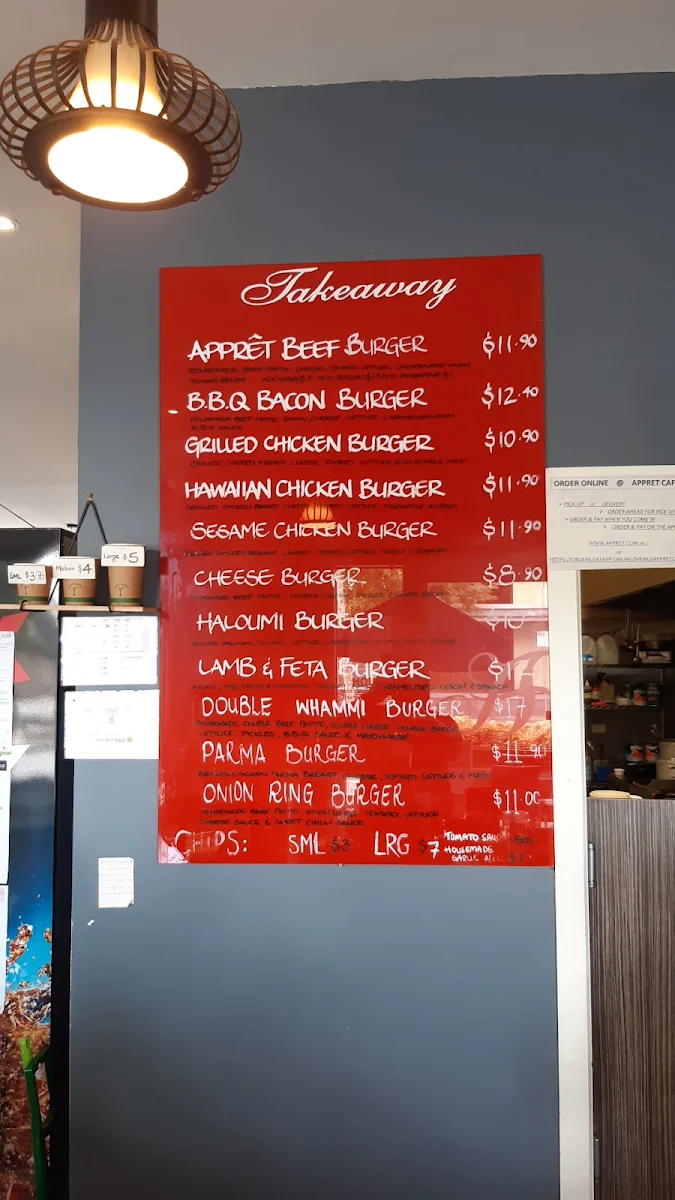 Menu, Appret Cafe | Coffee Cafe & Fresh Food Doreen