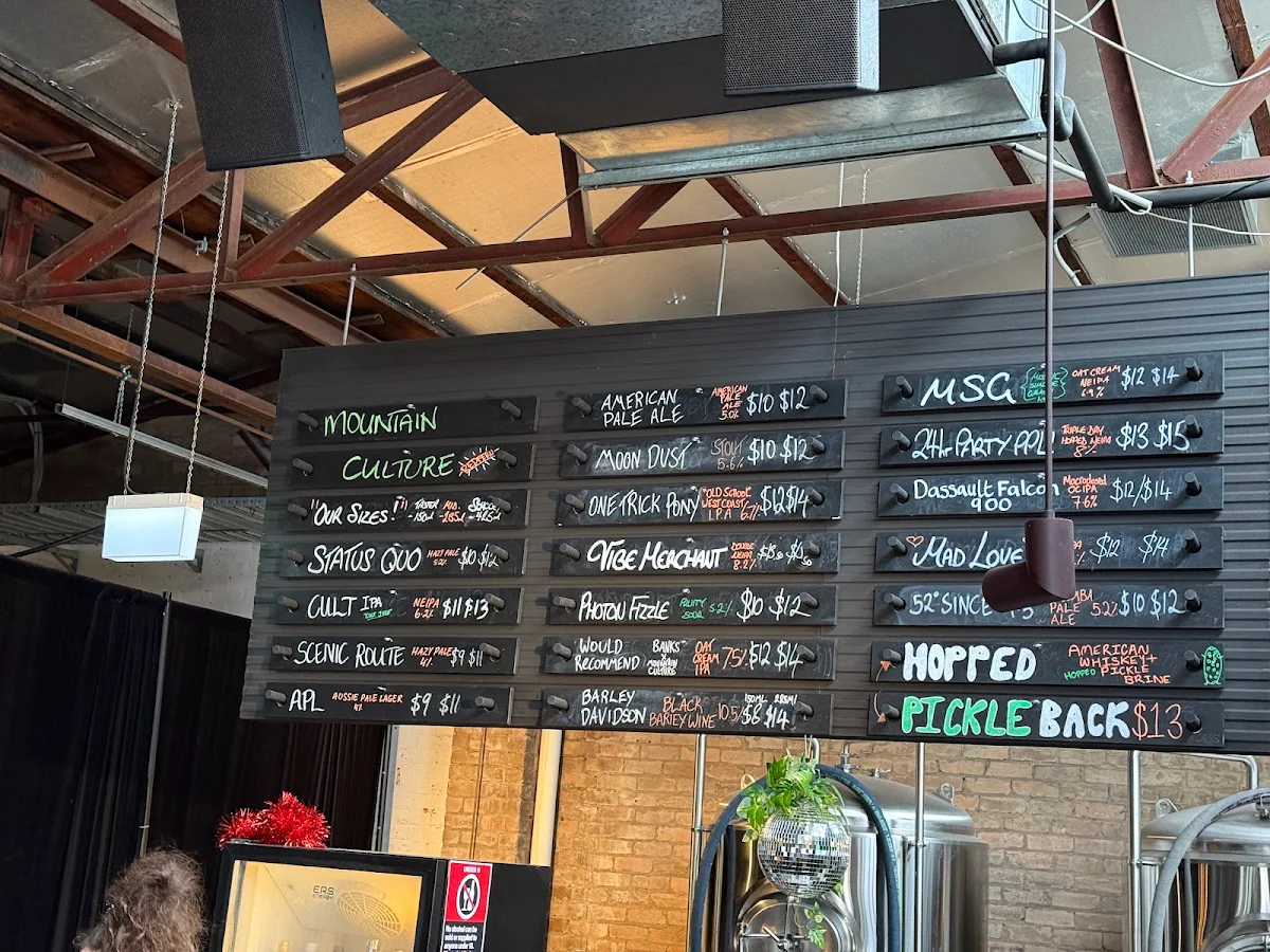 Menu, Mountain Culture Brewery - Redfern