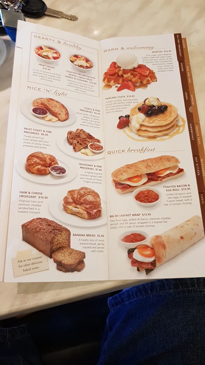 Menu, Dôme Café - Wanneroo