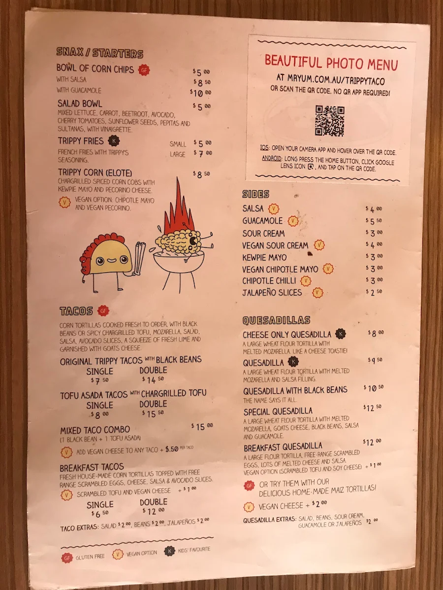Menu, Trippy Taco