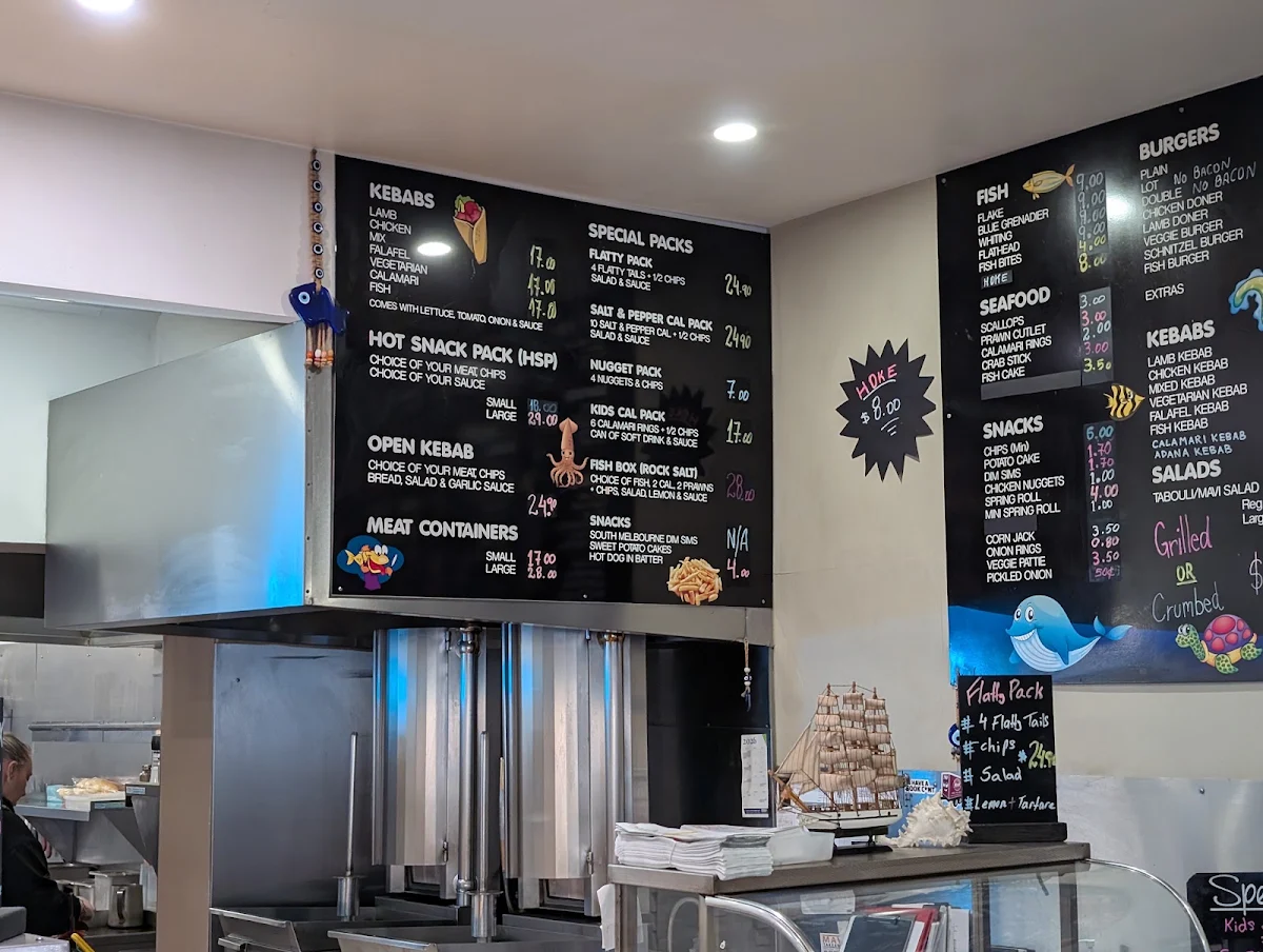 Menu, Mavi Fish & Chips