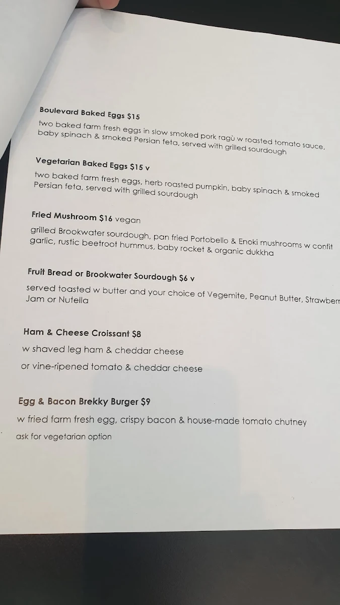 Menu, Brookwater Restaurant and Event Centre