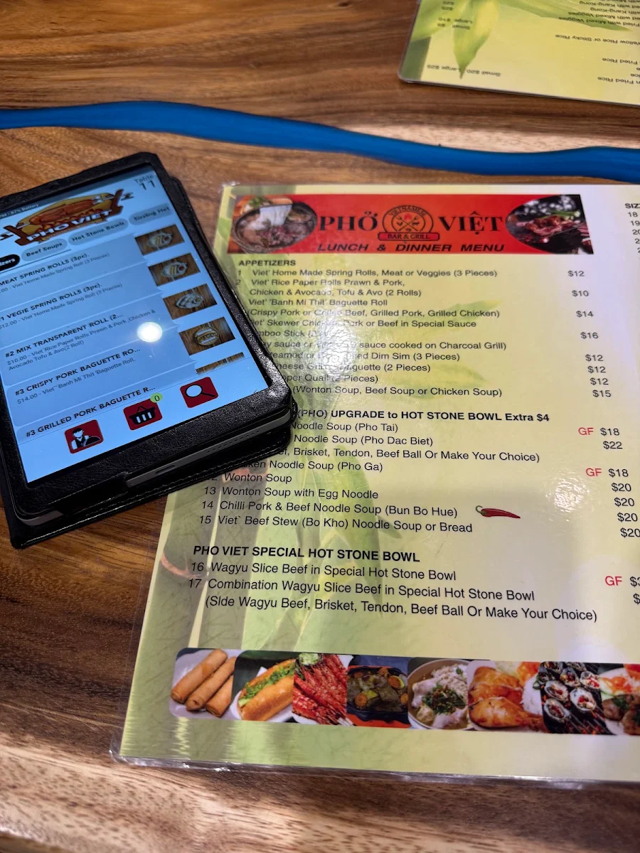 Menu, Pho Viet Vietnamese Bar & Grill