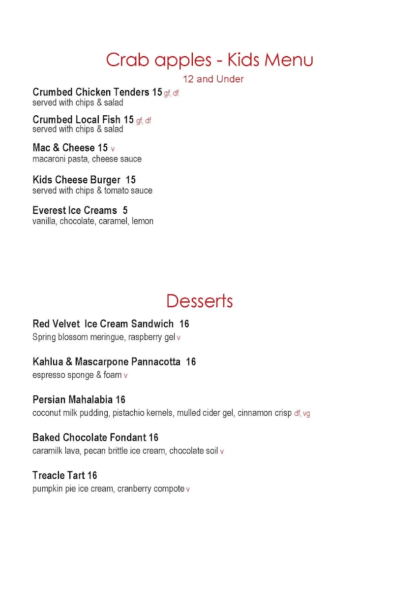 Menu, Flying Brick Cider Co