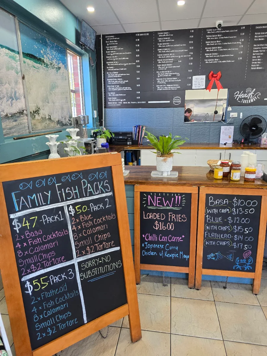 Menu, Heads Takeaway