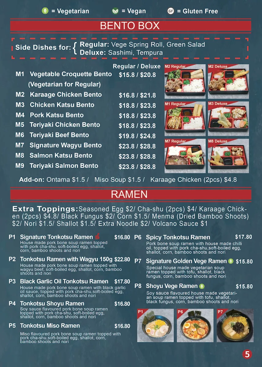 Menu, Kei Japanese Restaurant