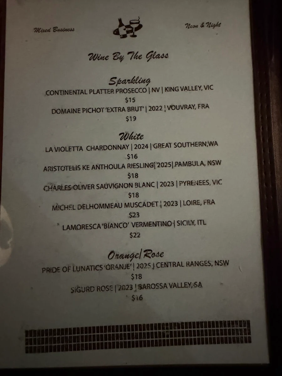 Menu, Bar Superette