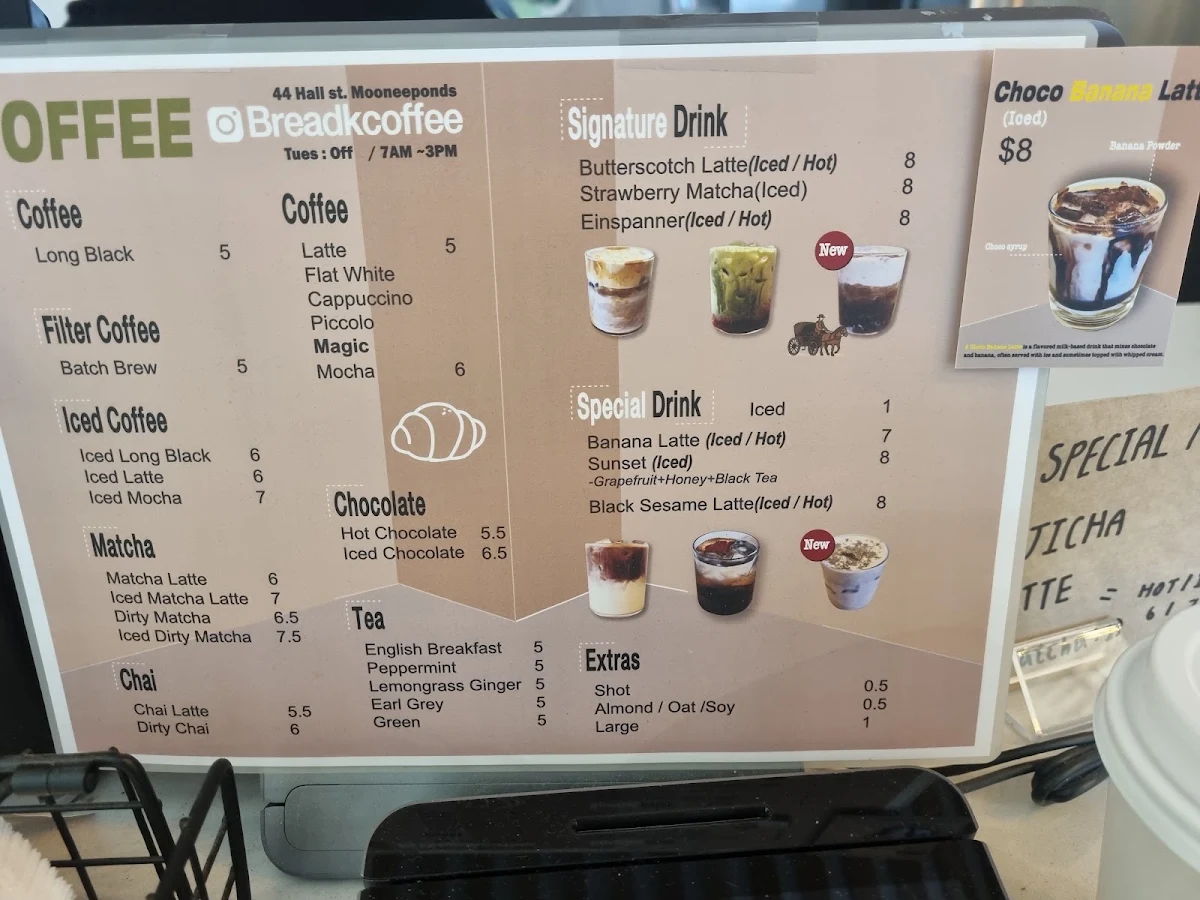 Menu, BREAD K