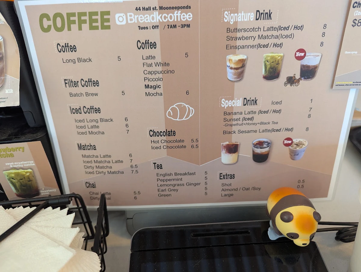 Menu, BREAD K