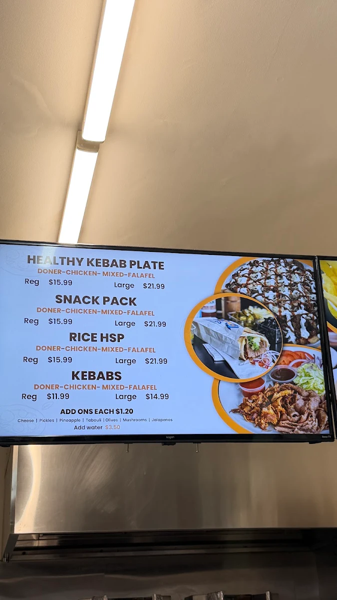 Menu, Chaye Shaye (Kebab Shop)