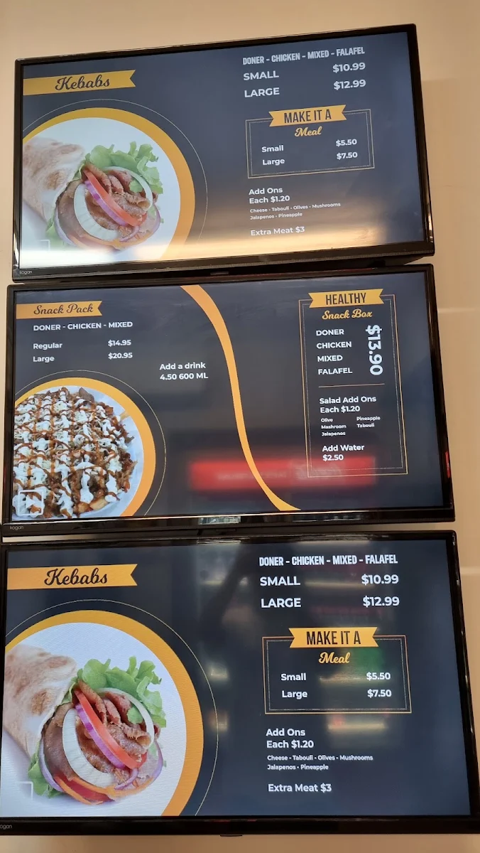 Menu, Chaye Shaye (Kebab Shop)