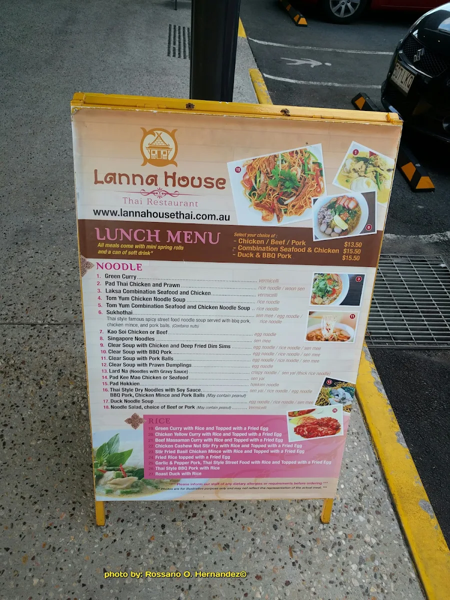 Menu, Lanna House Thai Restaurant