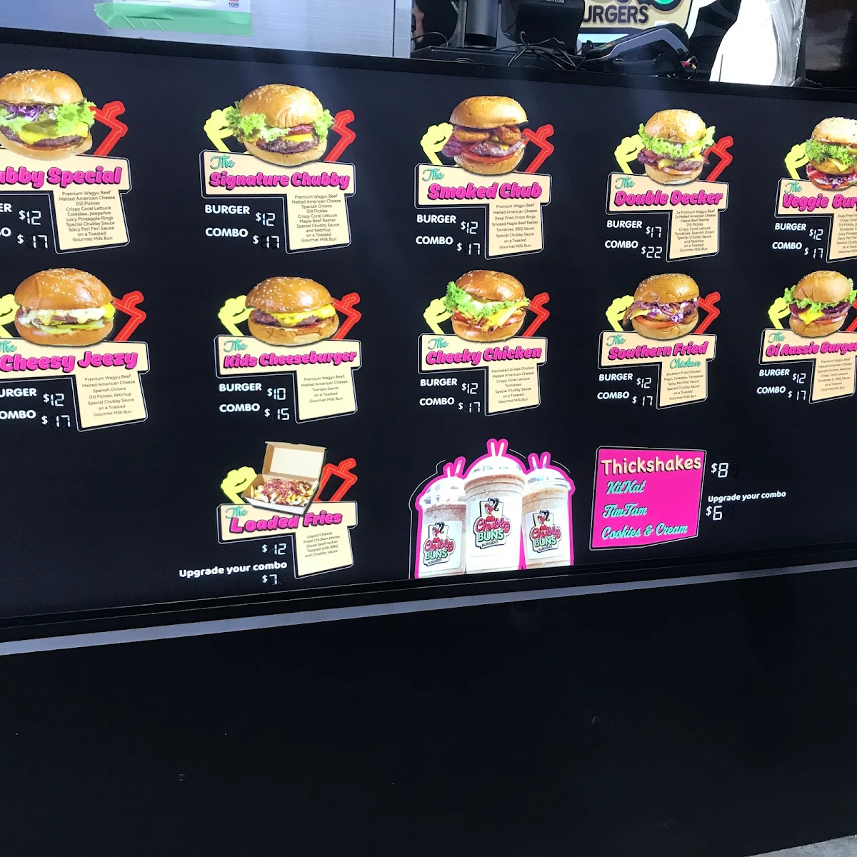 Menu, Chubby Buns Burgers Ryde