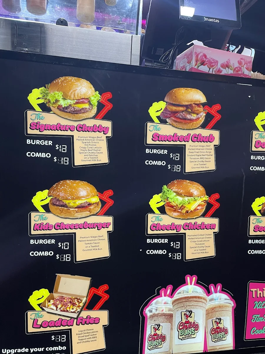 Menu, Chubby Buns Burgers Ryde