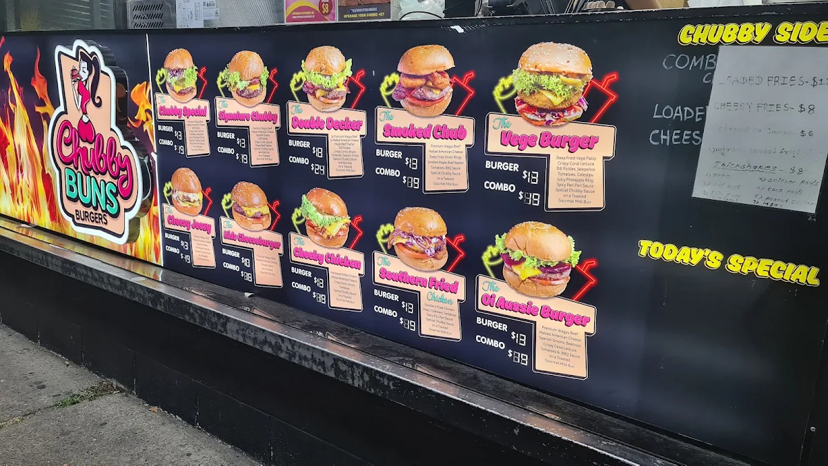 Menu, Chubby Buns Burgers Ryde