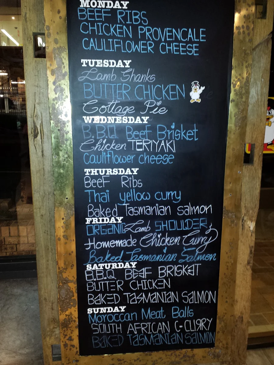 Menu, Chargrill Charlie's Mona Vale