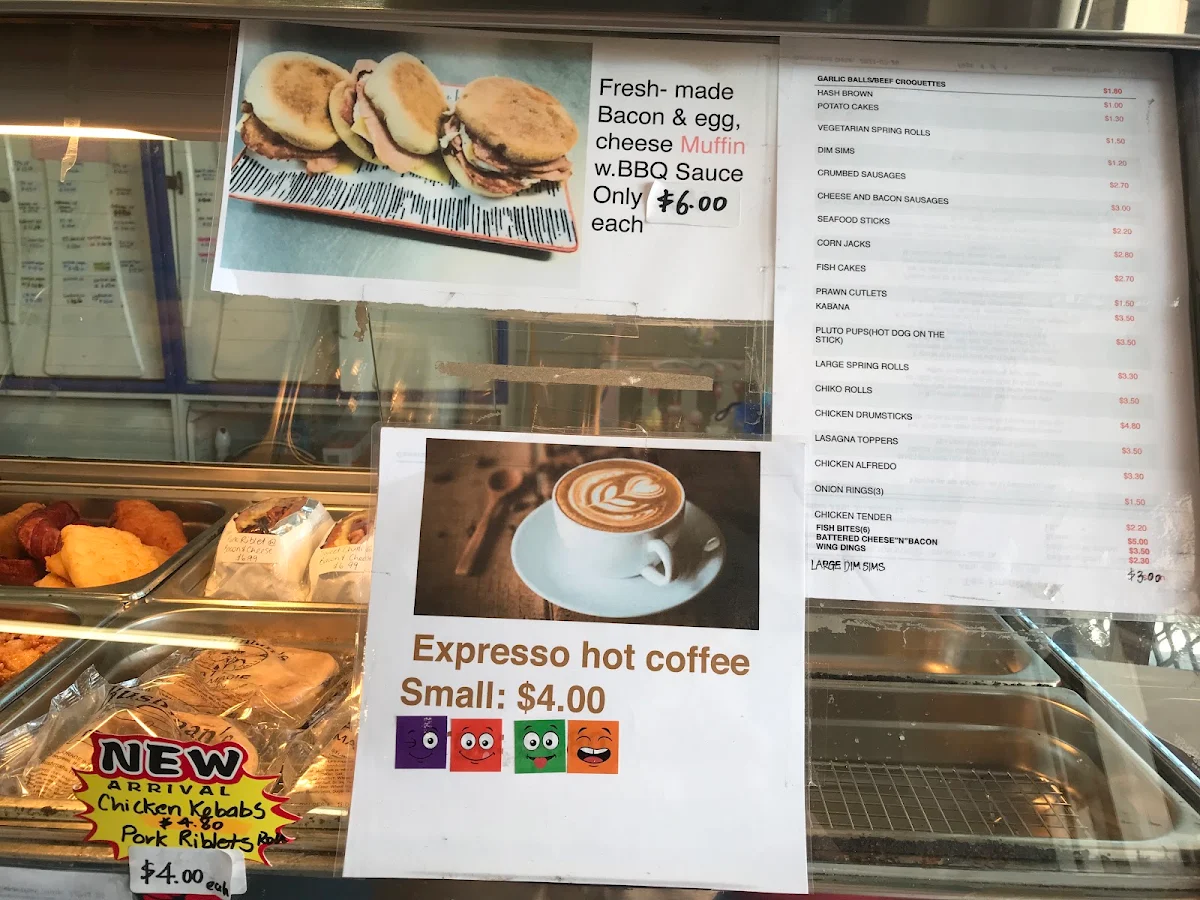 Menu, Milton Street Mini Mart & Takeaway