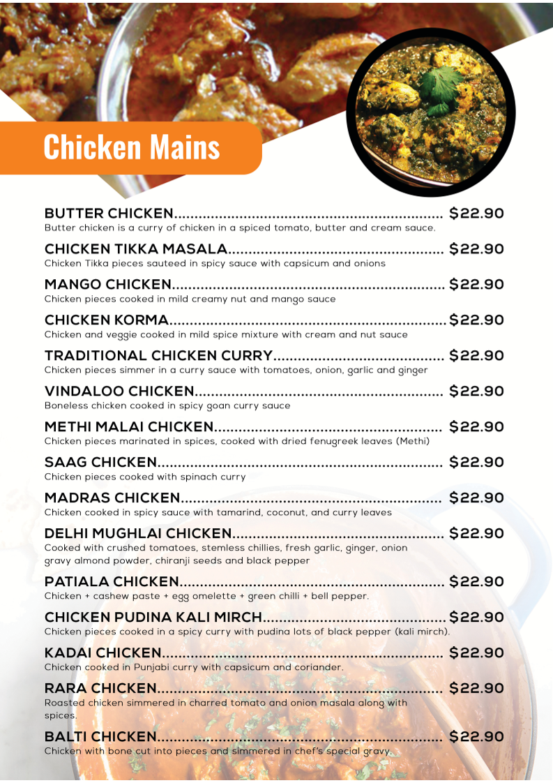 Menu, Sehaj Indian Food and Sweets Gledswood Hills