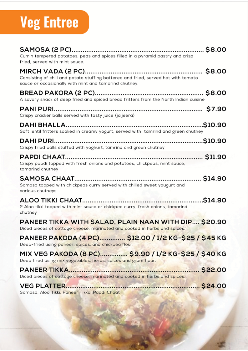 Menu, Sehaj Indian Food and Sweets Gledswood Hills