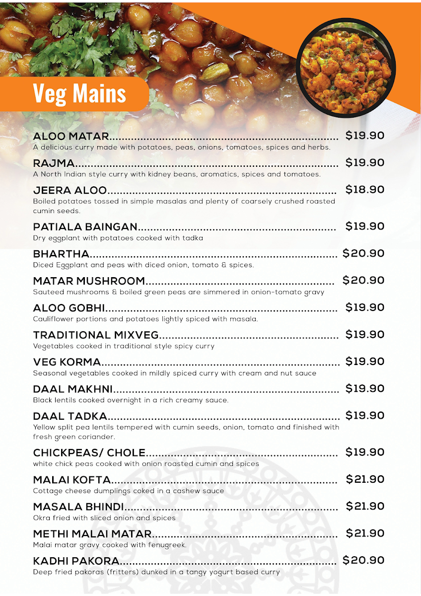 Menu, Sehaj Indian Food and Sweets Gledswood Hills