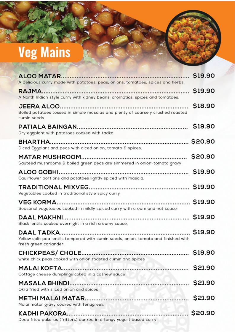 Menu, Sehaj Indian Food and Sweets Gledswood Hills