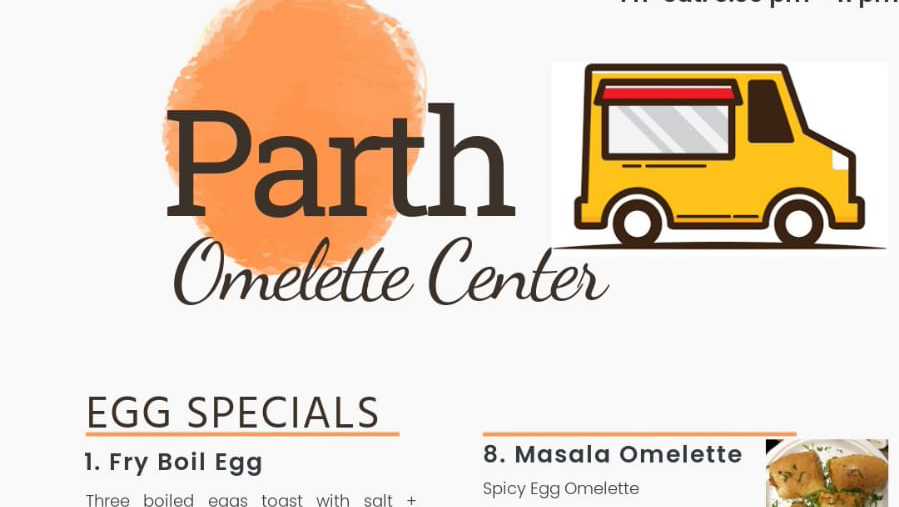 Menu, Parth Omelette Centre