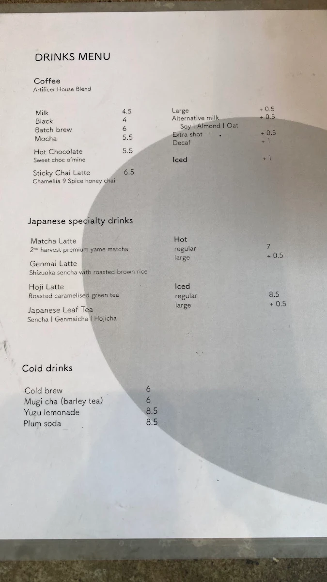 Menu, Cre Asion