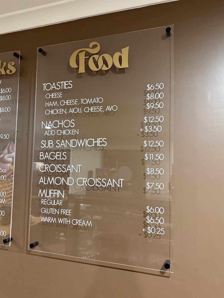 Menu, Barossa Beans and Cream