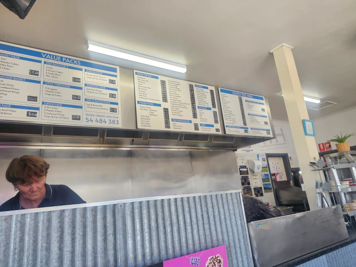 Menu, White Hills Fish Shop