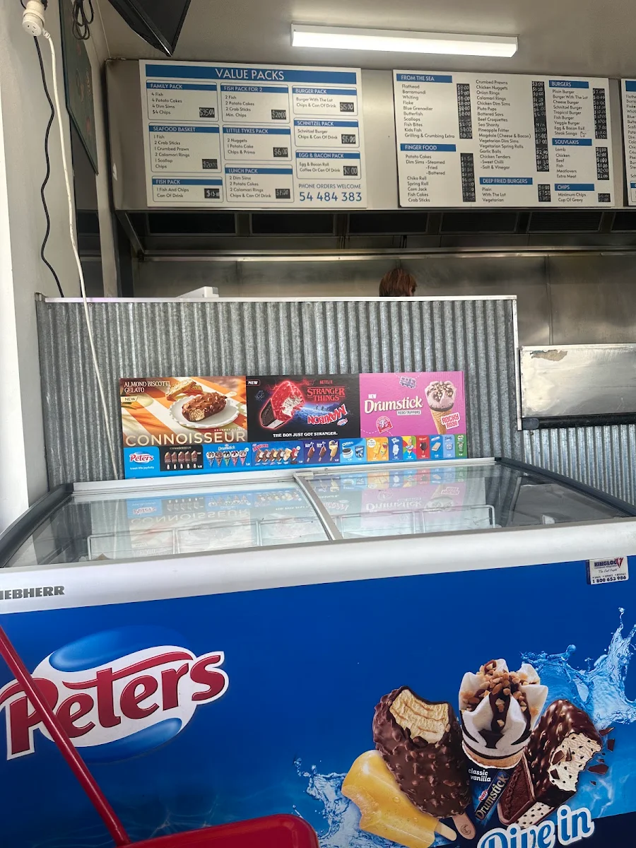 Menu, White Hills Fish Shop