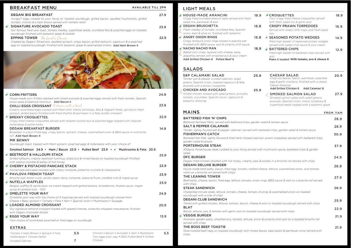 Menu, Degani Aurora Epping