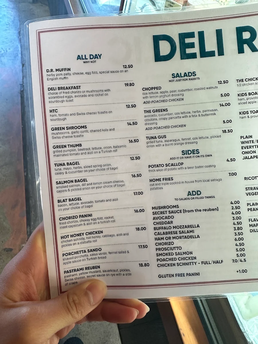 Menu, Deli Republic