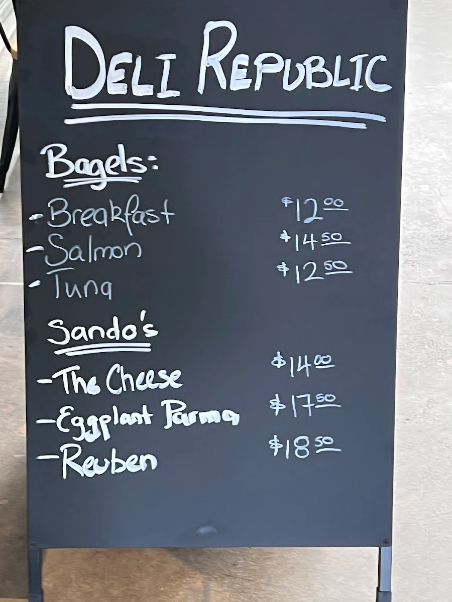 Menu, Deli Republic