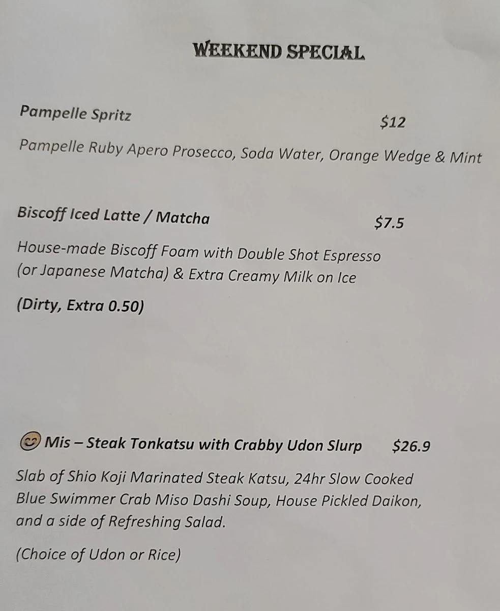Menu, Cherry and Grapes