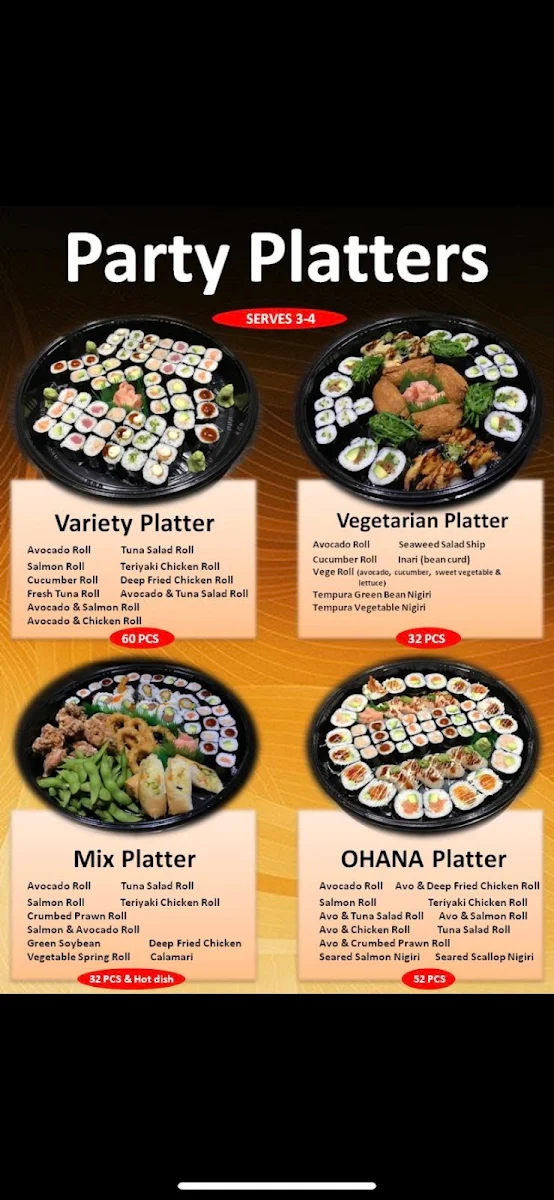 Menu, Ohana Casual Dining & Sushi