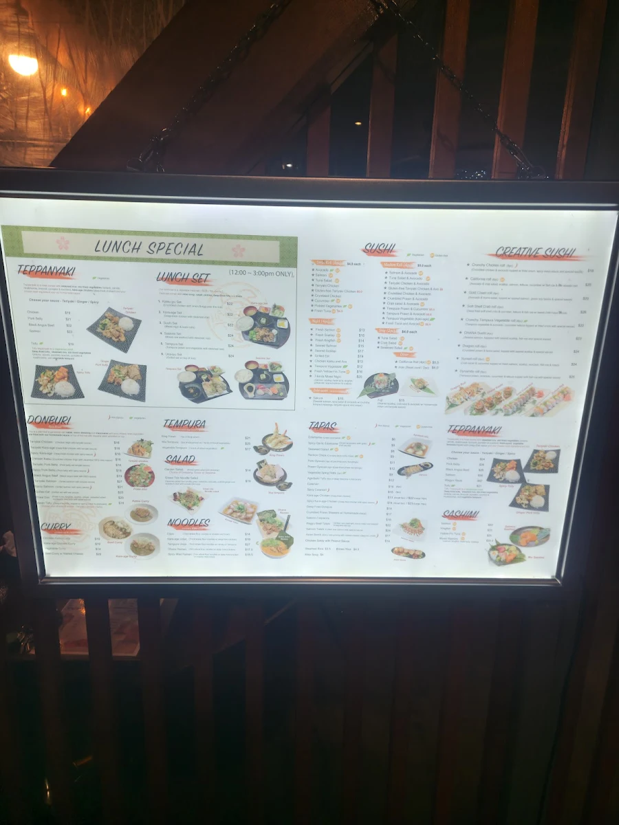 Menu, Ohana Casual Dining & Sushi