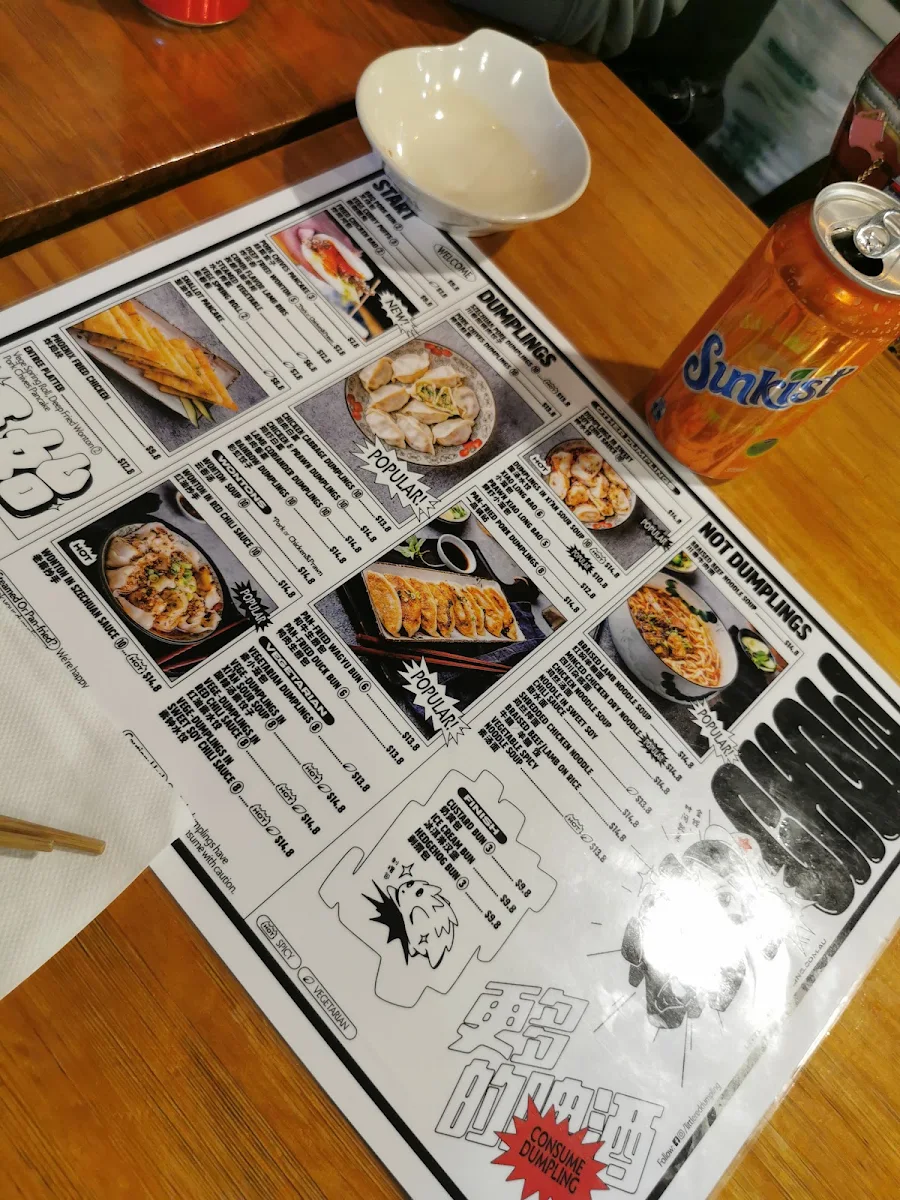 Menu, Little Red Dumpling Victoria Point